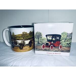 Vtg Antique Car Flowers Inc Balloons Bogart Coffee Mug 1993 S. Tuck 684000 NIB